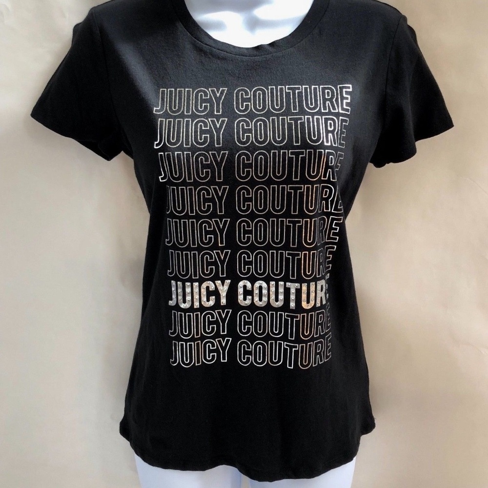 Juicy Couture Pitch Black Reflection Logo Tee